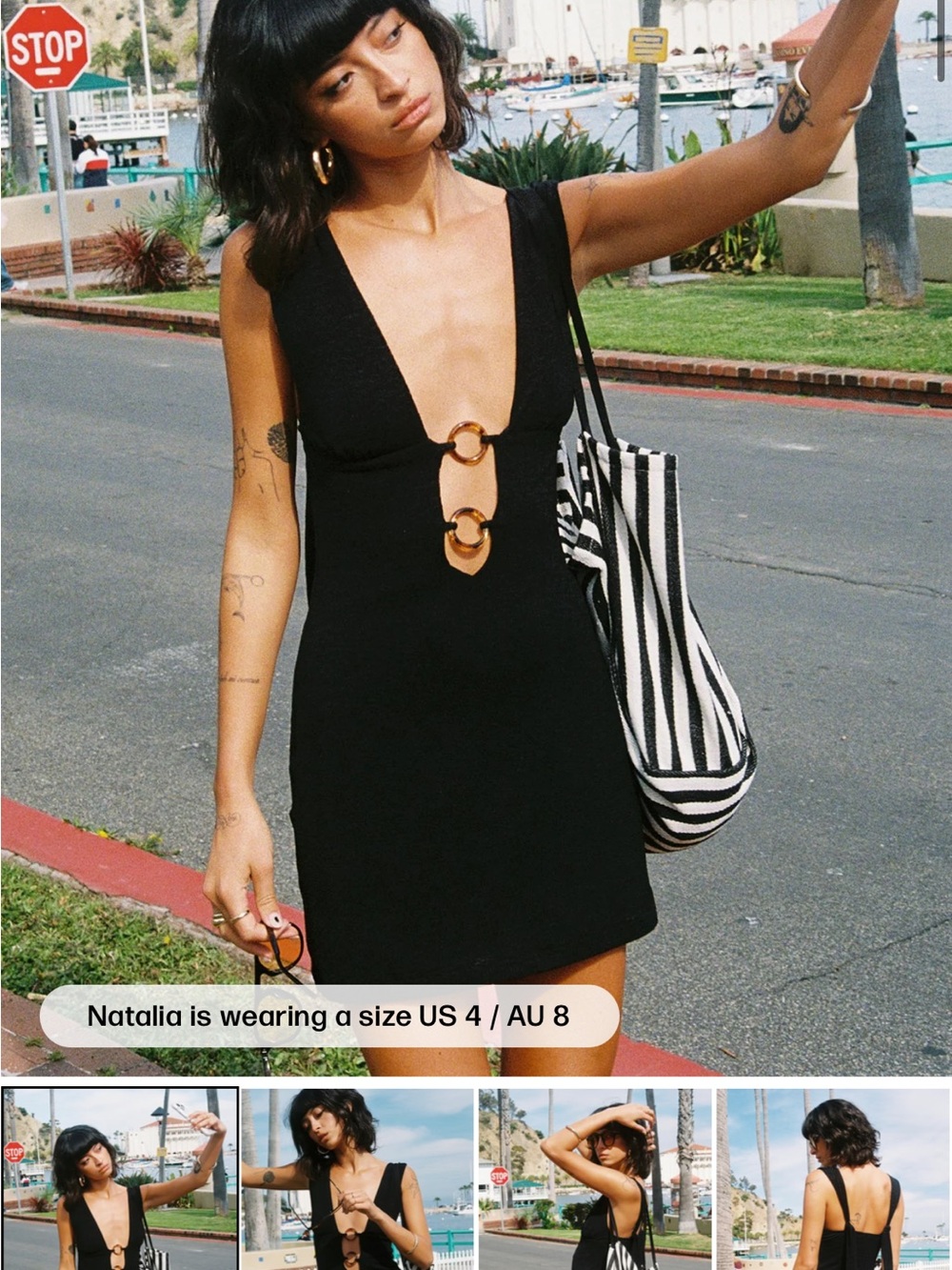 Princess Polly Black Ring-Front Mini Dress